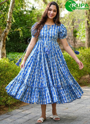 Eye Catchy Blue Rayon Digital Print Work Casual Kurti