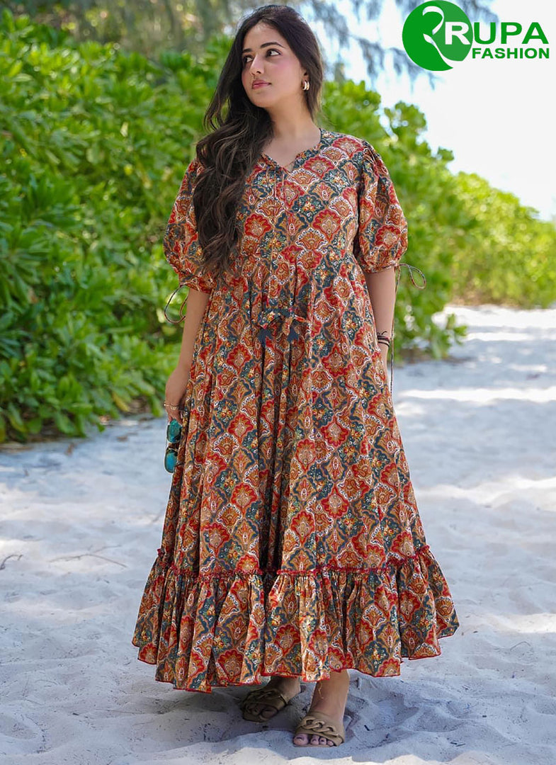 Attractive Multi Color Rayon Digital Print Work Casual Kurti