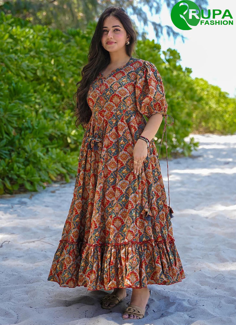 Attractive Multi Color Rayon Digital Print Work Casual Kurti