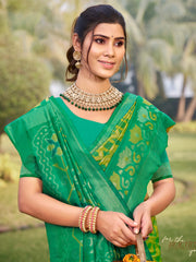 Beautiful Aqua Green Color Silk Party Wear Saree