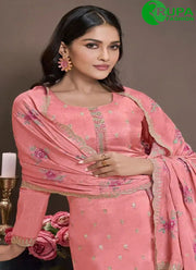 Beautiful Onion Pink Color Silk Designer Salwar Suit
