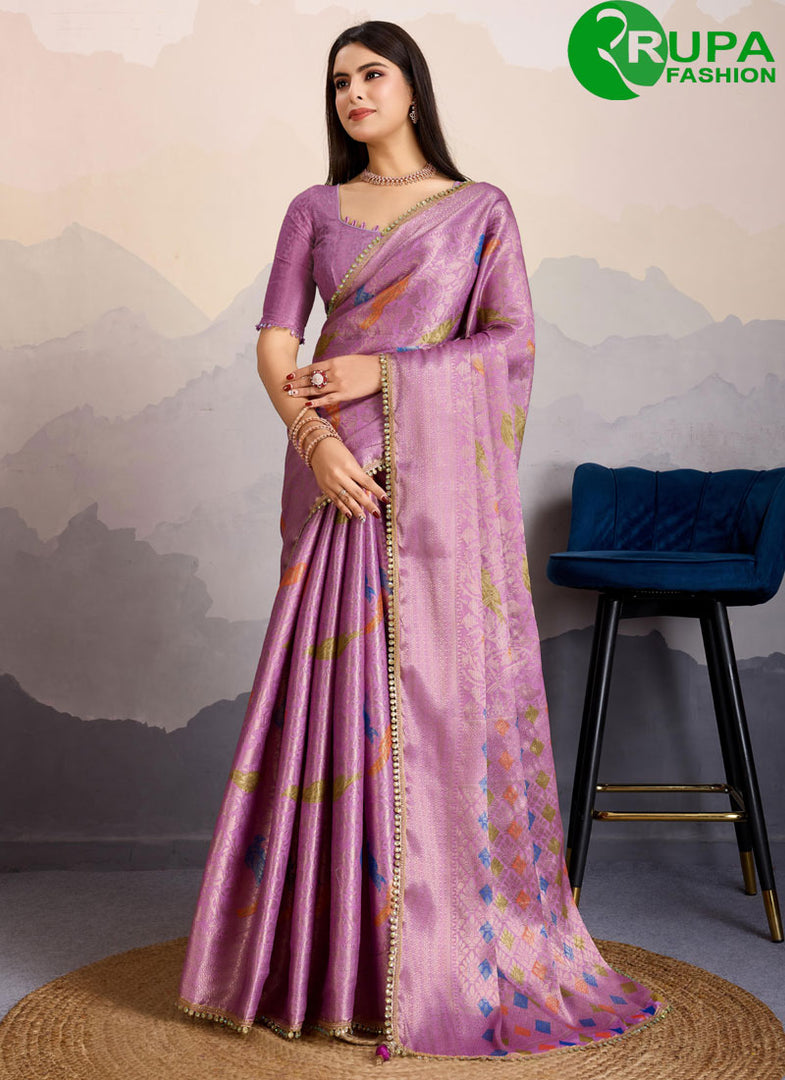 Marvelous Multi Color Silk Fancy Blouse And Festival Saree