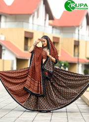 Beautifully Plain With Printed Work Cotton Festival Wear Lehenga Choli