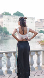 Load and play video in Gallery viewer, Outstanding White Color Plain Work Rayon Readymade Lehenga Choli
