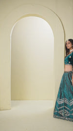 Load and play video in Gallery viewer, Divine Purple Color Ice Velvet Embroidered and Sequins Work Lehenga Choli