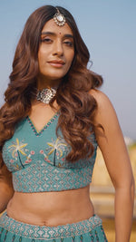 Load and play video in Gallery viewer, Adorable Sea Green Color Crush Designer Party Wear Lehenga Choli